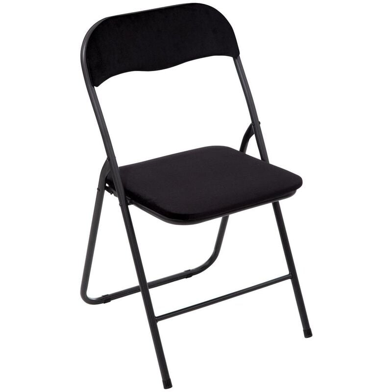 Silla Plegable De terciopelo negro 5five l.44 x p.52 a.79