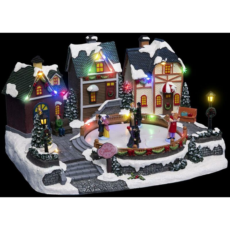 Bola De Navidad Musical Aldea Iluminada 23 Led Feeric Lights And Christmas 