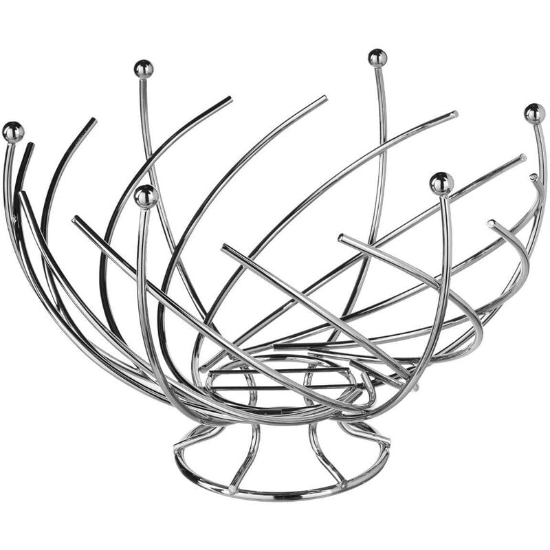 Cesta Espiral D30 metal dimensiones 30 x h. 215 cm 5five secret de gourmet frutero original y diseño forma color gris cromado ø30