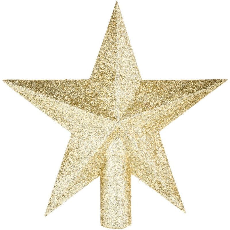 Crest star 22 cm gold glitter - Feeric Lights & Christmas