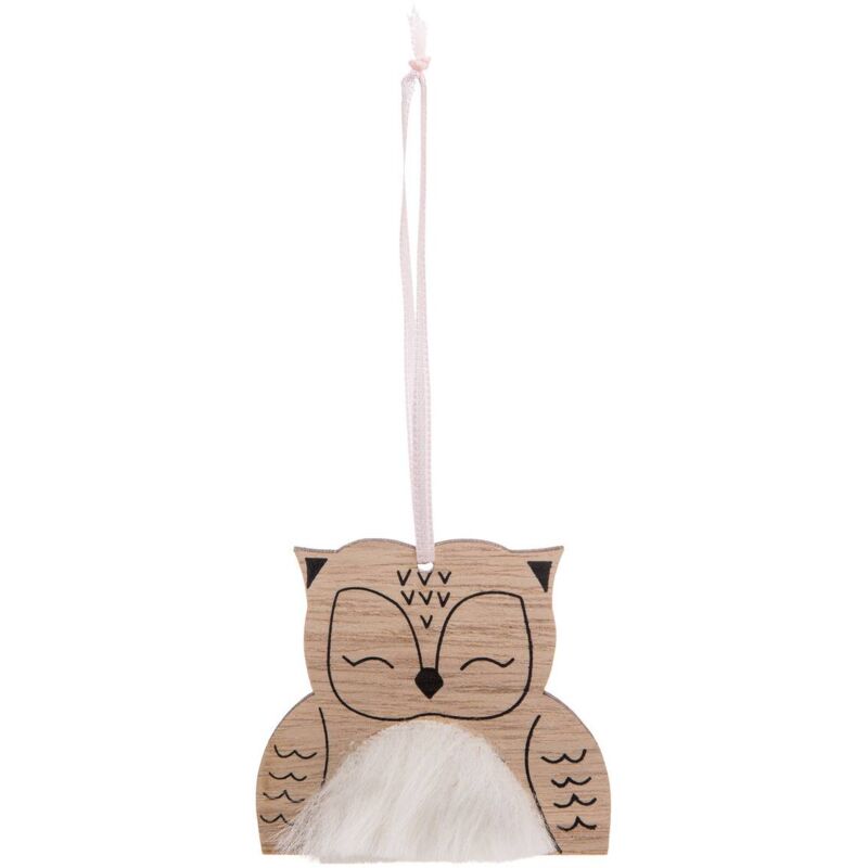 Adorno navideño de madera en forma de búho 11cm - Feeric lights & christmas