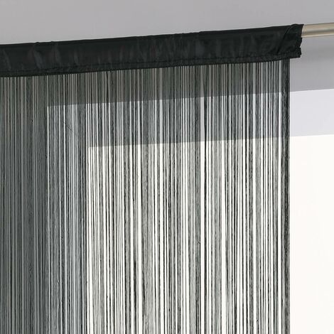 Cortina de alambre - negra - 90x200 cm - Atmosphera créateur d'intérieur