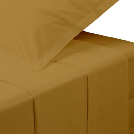 Sábana - percal - oro - 240x290 cm - Atmosphera créateur d'intérieur