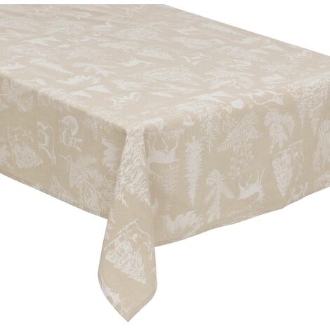 Mantel animal 140x360cm beige y blanco - Atmosphera créateur d'intérieur