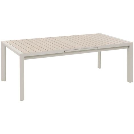 Hespéride Mesa De Jardín Rectangular Elevable Salimia De 150x80x69 Cm En Aluminio, Acabado En Arcilla Y Lino, Elegante Y Resistente Para Terrazas Y Exteriores