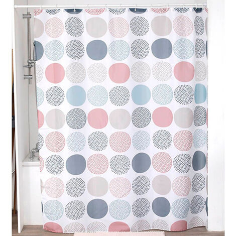 Cortina de ducha poliéster estampado 180x200cm 12 anillas pp blanco - gaia - Tendance (1/4)