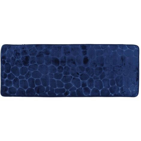 Alfombra de memoria de microfibra pebble 45x120 cm - azul marino - Tendance