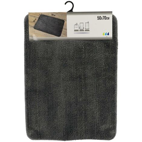 Alfombra de microfibra suave con fondo de látex 50x70cm - gris oscuro - Tendance