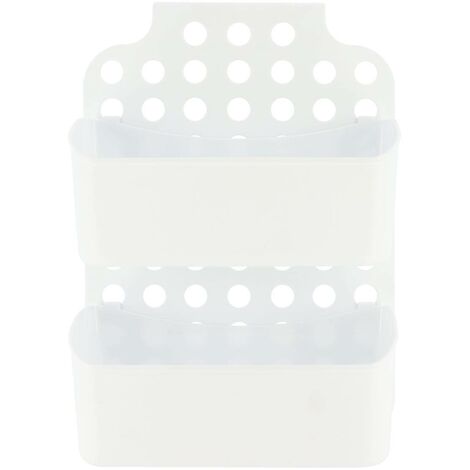 Portaprofumi Da Doccia In Metallo - 2 Cestelli Bianchi Per Shampoo E Bagnoschiuma