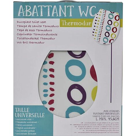 Asiento De Inodoro WENKO Infinity – Tapa Multicolor Brillante, Cierre Automático Suave, Fijación Rápida De Acero Inoxidable, Dimensiones 36.5x45 Cm