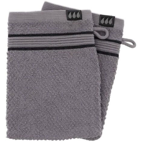 Lote de 2 franelas 15x21 cm 100% algodón - negro gris - Tendance