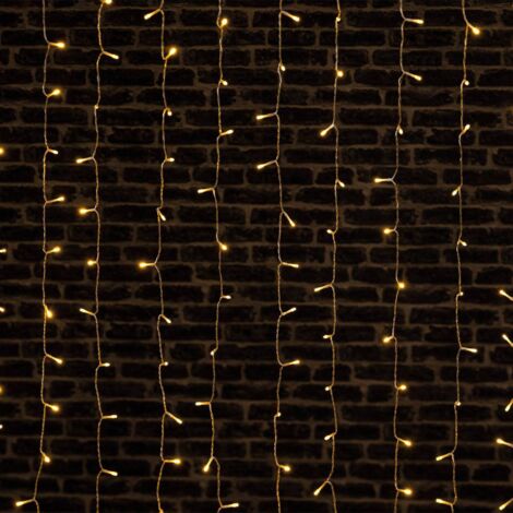 Cortina de luz exterior blanca cálida de 200 LED de 0,9 m con temporizador - Feeric lights & christmas