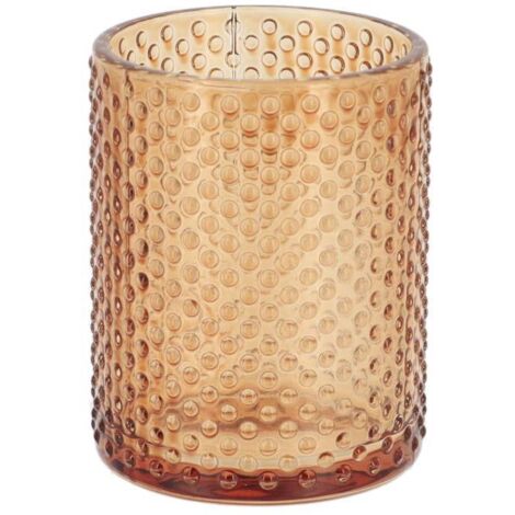 Vaso redondo de cristal con diseño de puntos - smoke - Tendance