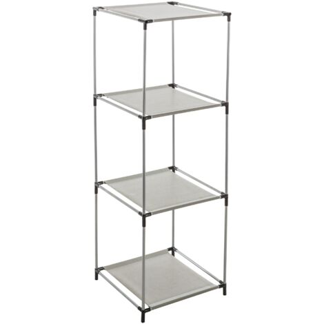 Estantería Mix N Modul gris de metal y tela no tejida – 3 compartimentos – Dimensiones 34,5x34,5x104 cm – Peso ligero 0,567 kg – Five (1/4)