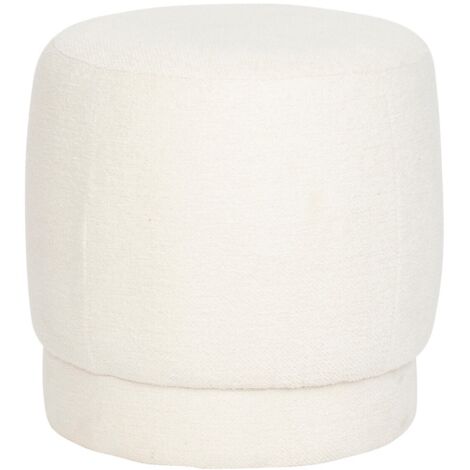 Puff rizado blanco Amea D39cm - Atmosphera créateur d'intérieur