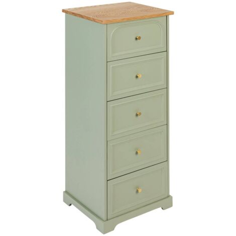 Mohea Chiffonier verde celadón 5 cajones - Atmosphera créateur d'intérieur (1/5)