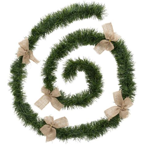 Guirnalda de Navidad verde boa yute lazos 100x4x2,7m - Atmosphera créateur d'intérieur
