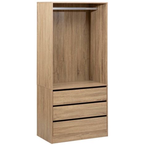 Armario dolo de 3 cajones con espacio para colgar efecto madera - 5five (1/5)
