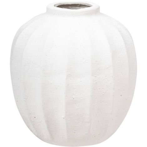 Jarrón bola Amia cerámica blanca H28cm - Atmosphera créateur d'intérieur