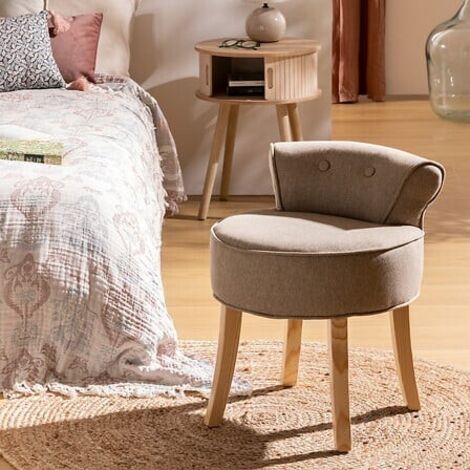 Atmosphera - Puff Plegable De Terciopelo Gris Guijarro «Liam» | Leroy