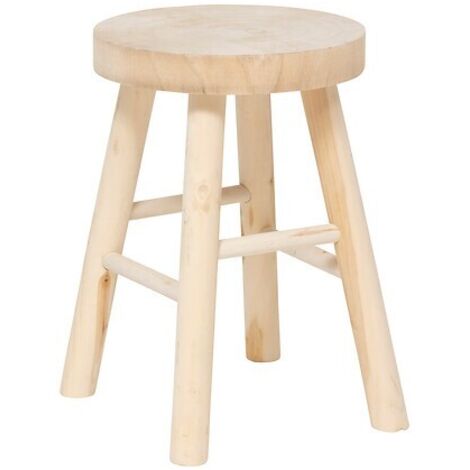 Taburete Nyar paulownia beige D28x41cm - Atmosphera créateur d'intérieur