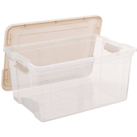 2 Boîtes De Rangement Tide N Box 30L - Transparentes, Dimensions 49.5x25.5x35 Cm - Marque 5five
