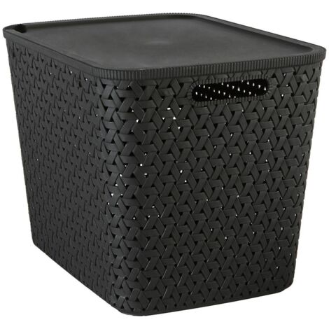 Cesta de plástico negra tressy 28l - 5five