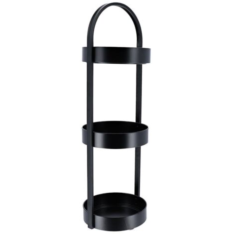 Aparador redondo de metal de 3 niveles - negro - Tendance