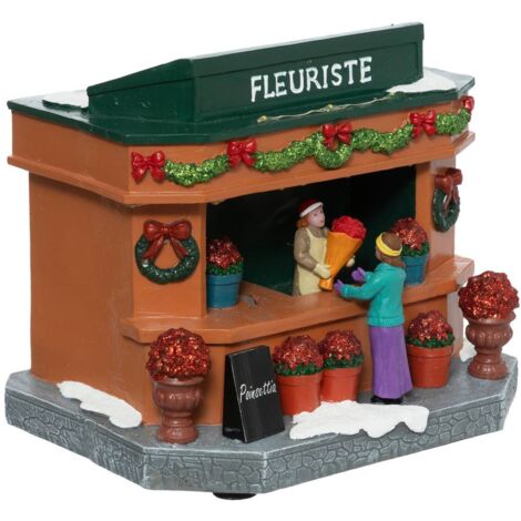 Pueblo de flores iluminado 9 LED H.17,3cm  - Atmosphera créateur d'intérieur