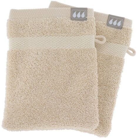 Lote de 2 franelas 15x21 cm 100% algodón - beige - Tendance