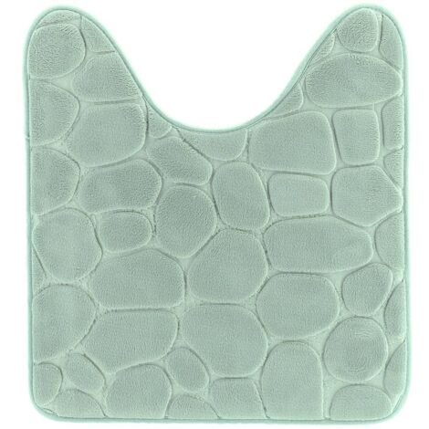 Alfombrilla inodoro contour microfibra guijarros 45x50 cm - verde eucalipto - Tendance