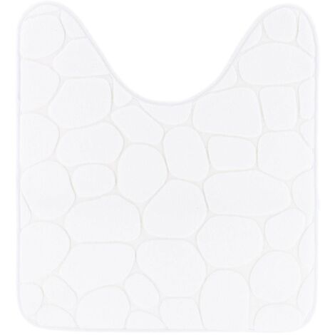 Alfombrilla contour microfibra guijarros 45x50 cm - blanco - Tendance