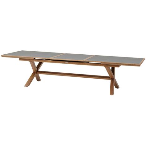 Mesa de jardín extensible Axiome en grafito y miel 12 plazas en aluminio  - Hespéride