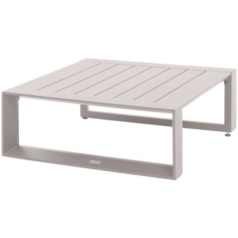 Mesa de centro cuadrada de jardín Allure avena 79 x 79 x 30cm en aluminio  - Hespéride