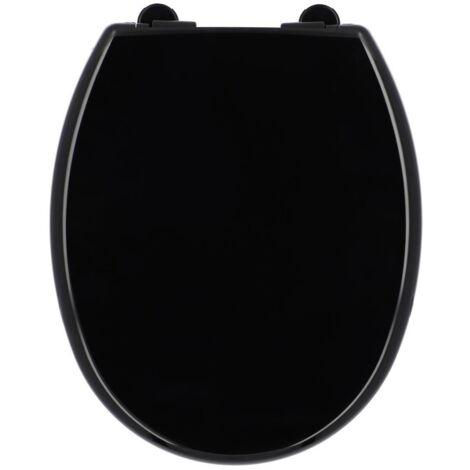 Thermodur asiento inodoro 18 + freno de caida fijaciones plastico - negro - Tendance (1/4)