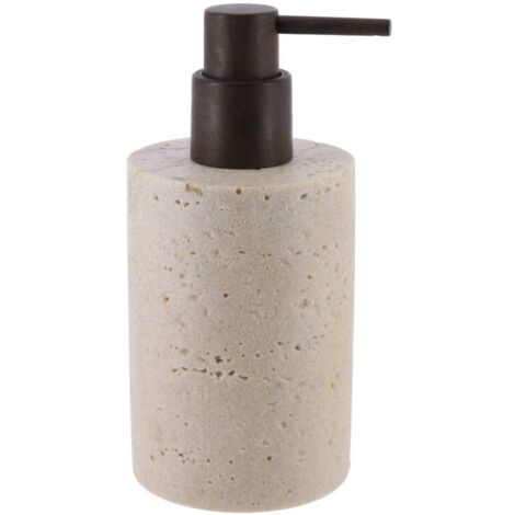 Dosificador de jabón de poliresina 320ml aspecto travertino - natural - Tendance