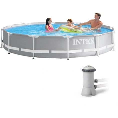 Piscina Tubular Redonda Con Marco Prismático - Diámetro 3,66 M - Intex