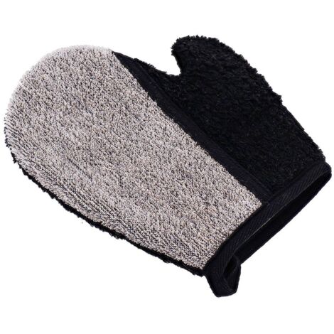 Guante de masaje corporal exfoliante poliéster ramio pu - negro topo - Tendance