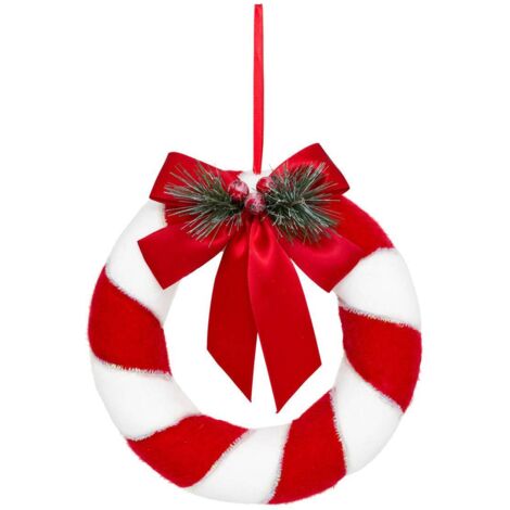 Corona de poliestireno D.23cm roja y blanca - Feeric lights & christmas