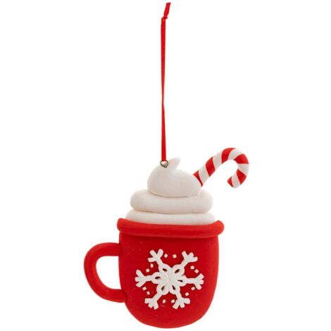 Taza de chocolate caliente en resina H.11cm rojo - Feeric lights & christmas