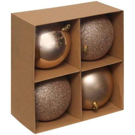 Juego de 4 bolas D.10cm poliestireno reciclado desnudo - Atmosphera créateur d'intérieur