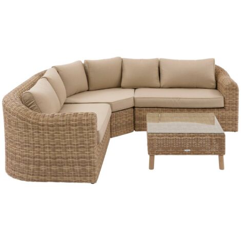 Conjunto de muebles de jardín Moorea 5 plazas savana - Hespéride