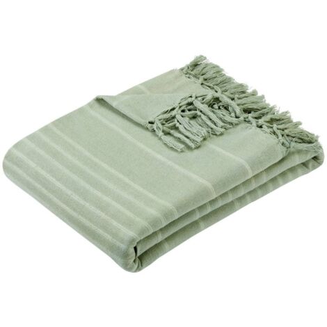 Funda de cama Anjali 220x160 verde celadón en algodón - Atmosphera créateur d'intérieur