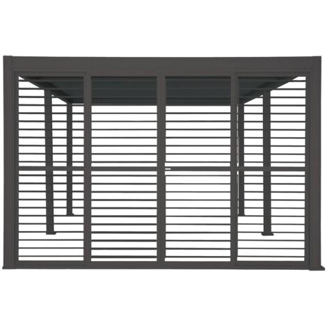 Persiana para pérgola bioclimática Evora 6x3,6 m gris grafito - Hespéride