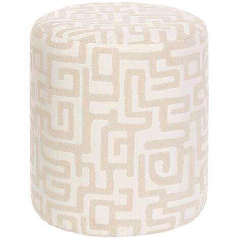 Puf redondo Delor blanco 36x40 cm - Atmosphera créateur d'intérieur