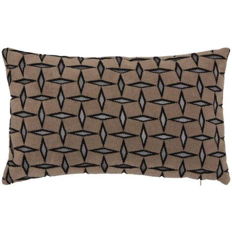 Cojín Diamant 50x30cm jacquard gráfico marrón - Atmosphera créateur d'intérieur