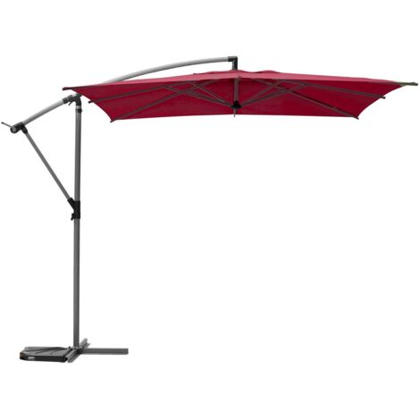 Sombrilla colgante cuadrada Manoa rojo burdeos - 2.5 x 2.5 m - Hespéride