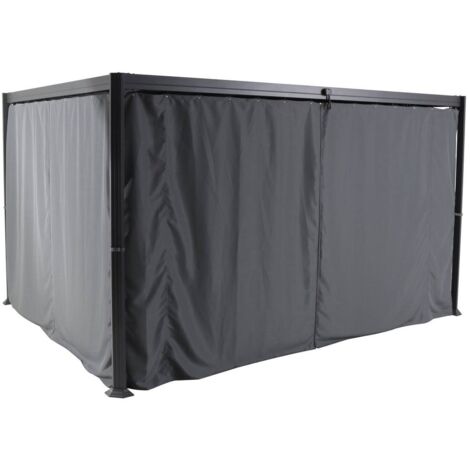 Cortinas para cenador Belize Gris - Para Belize 4 x 3 m (4 cortinas) - Hespéride (1/5)