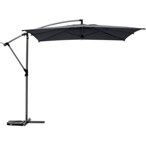 Sombrilla colgante cuadrada Manoa gris pizarra - 2.5 x 2.5 m - Hespéride