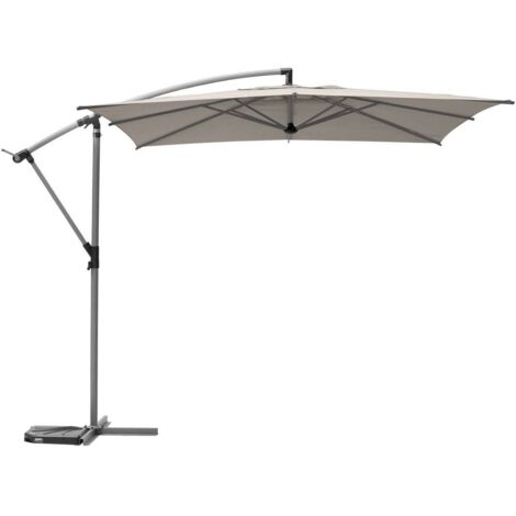 Sombrilla colgante cuadrada Manoa gris topo - 2.5 x 2.5 m - Hespéride